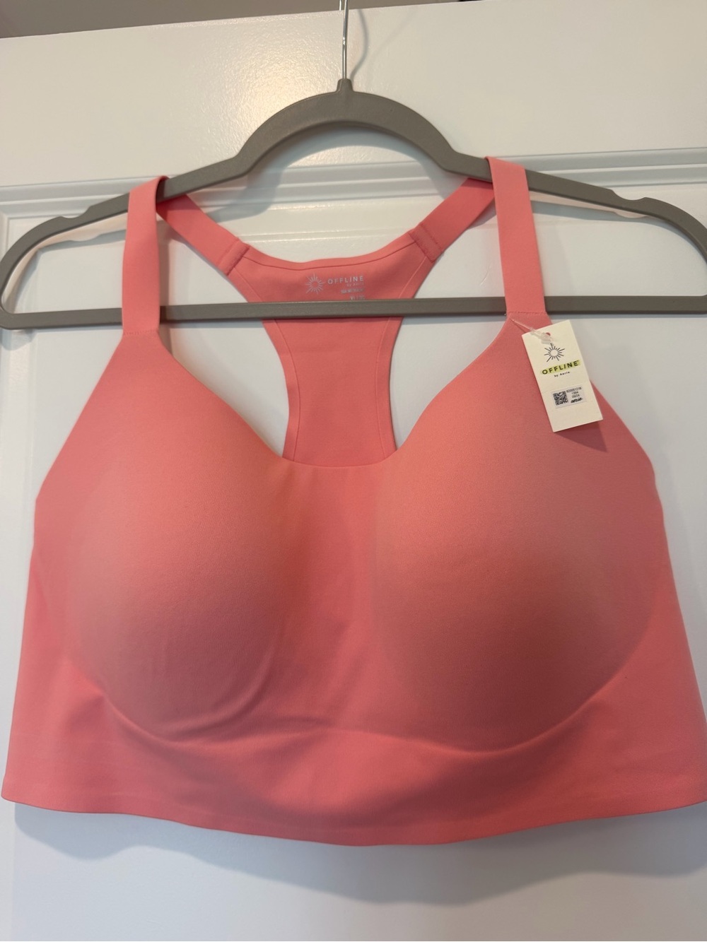 NWT aerie Coral Pink Racerback Built-in Padded Buttery Soft Bralette